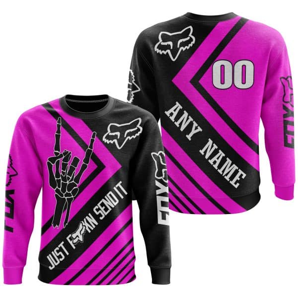 JUST FCKN SEND IT - FOX RACING PINK | HOODIE & JERSEY | KID-YOUTH & ADULT - Image 3