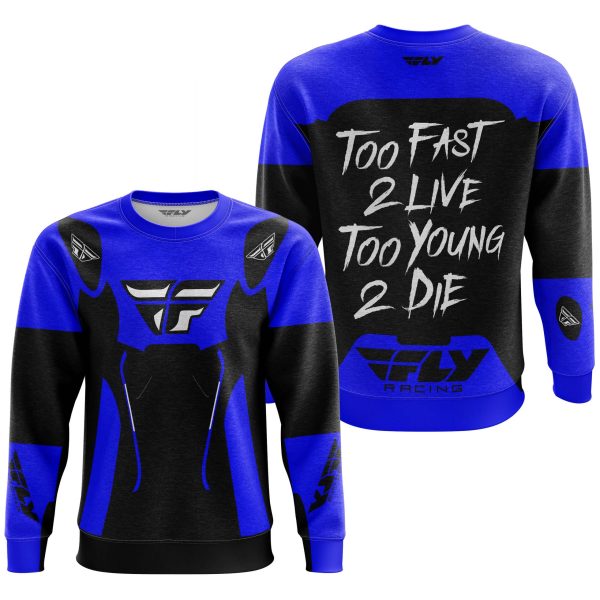TOO FAST TO LIVE TOO YOUNG TO DIE - FLY RACING - BLUE - Image 3