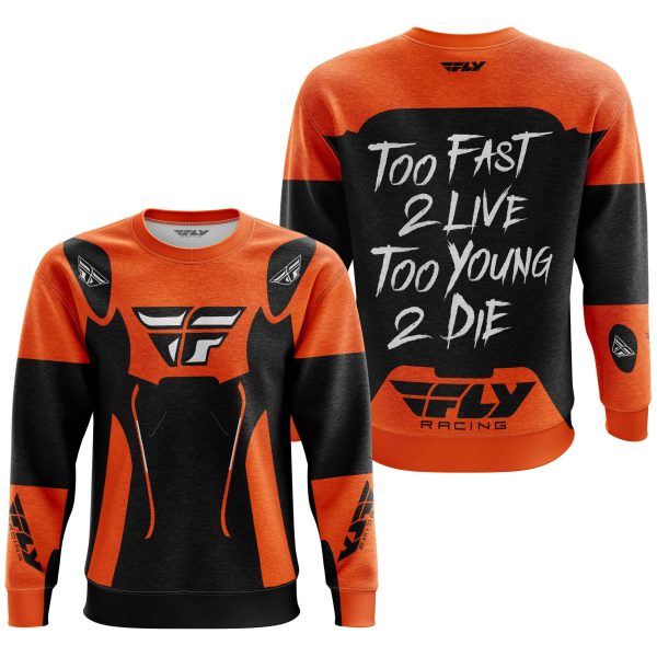 TOO FAST TO LIVE TOO YOUNG TO DIE - FLY RACING - ORANGE - Image 3