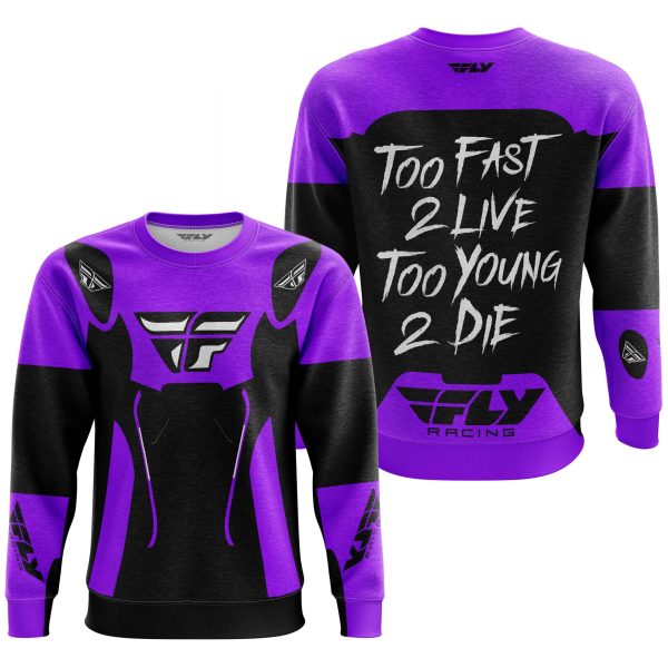 TOO FAST TO LIVE TOO YOUNG TO DIE - FLY RACING - PURPLE - Image 3