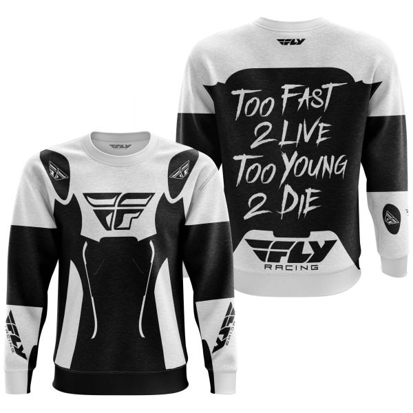 TOO FAST TO LIVE TOO YOUNG TO DIE - FLY RACING - WHITE - Image 3