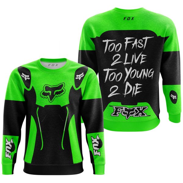 TOO FAST TO LIVE TOO YOUNG TO DIE - FOX RACING - GREEN - Image 2