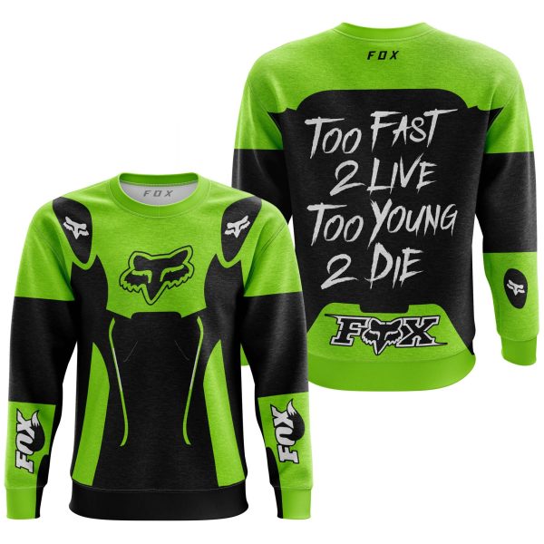 TOO FAST TO LIVE TOO YOUNG TO DIE - FOX RACING - GREEN 1 - Image 3