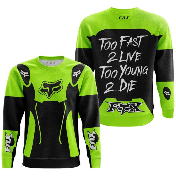 TOO FAST TO LIVE TOO YOUNG TO DIE - FOX RACING - NEON - Image 3