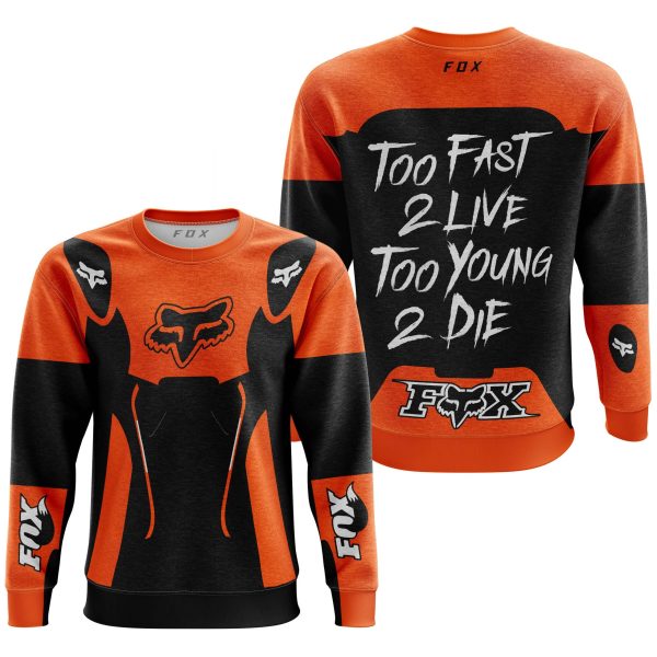 TOO FAST TO LIVE TOO YOUNG TO DIE - FOX RACING - ORANGE - Image 3