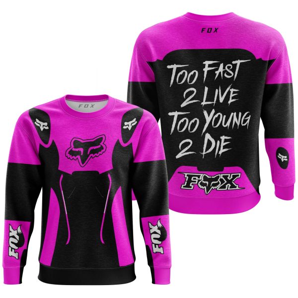 TOO FAST TO LIVE TOO YOUNG TO DIE - FOX RACING - PINK - Image 2