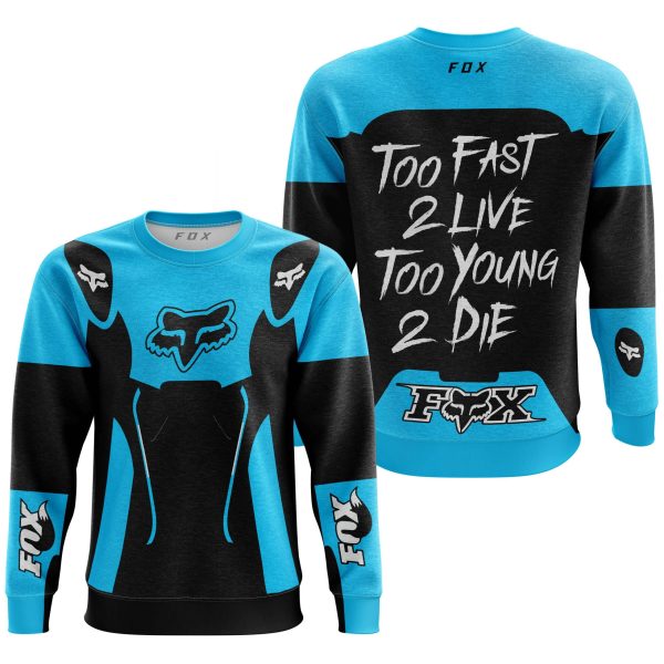 TOO FAST TO LIVE TOO YOUNG TO DIE - FOX RACING - SKY BLUE - Image 3
