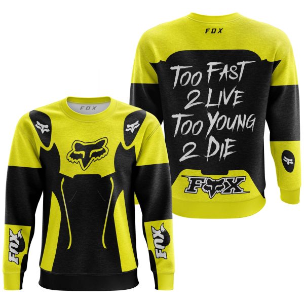 TOO FAST TO LIVE TOO YOUNG TO DIE - FOX RACING - YELLOW - Image 3
