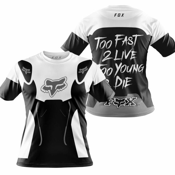 TOO FAST TO LIVE TOO YOUNG TO DIE – FOX RACING – WHITE GREY - Image 4