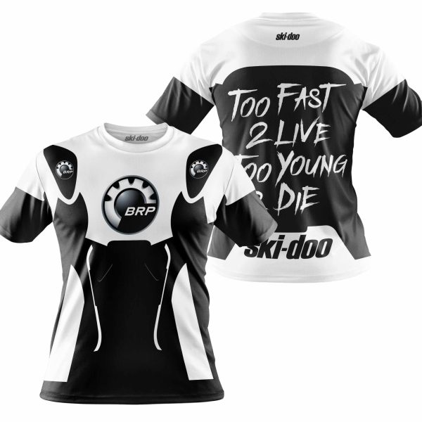 TOO FAST TO LIVE TOO YOUNG TO DIE - SKI DOO - WHITE - Image 4