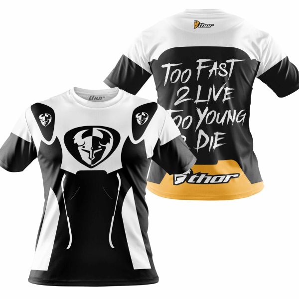 TOO FAST TO LIVE TOO YOUNG TO DIE - THOR RACING - WHITE - Image 4