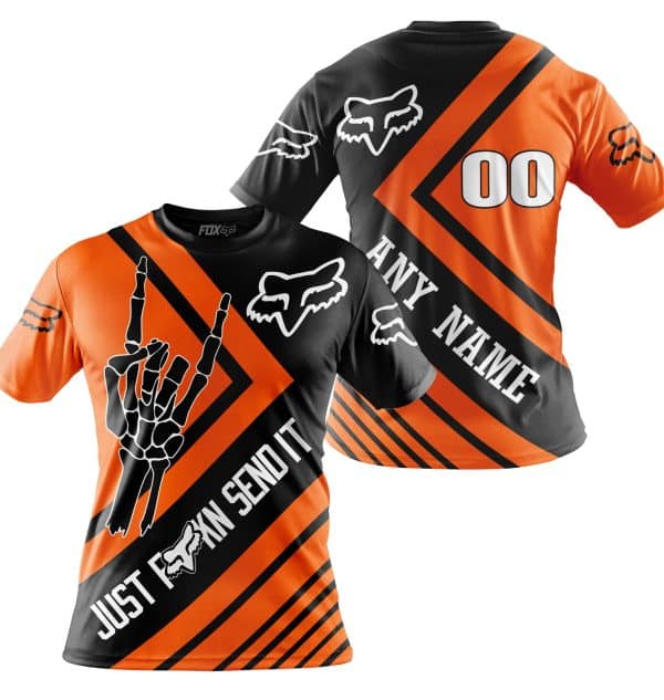 JUST FCKN SEND IT - FOX RACING ORANGE | HOODIE & JERSEY | KID-YOUTH & ADULT - Image 4