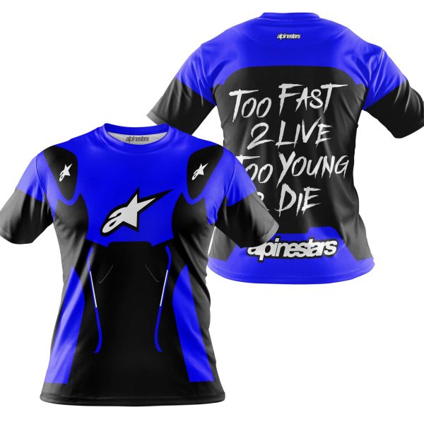 TOO FAST TO LIVE TOO YOUNG TO DIE - ALPINESTARS - BLUE - Image 4