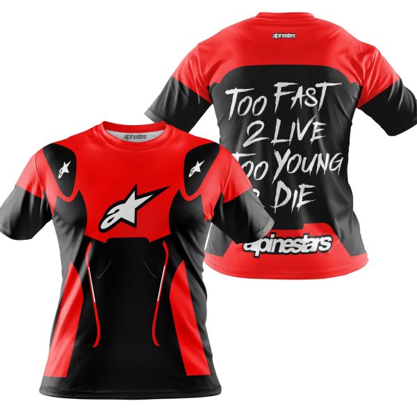 TOO FAST TO LIVE TOO YOUNG TO DIE - ALPINESTARS - RED - Image 4