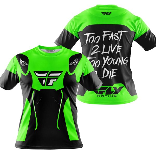 TOO FAST TO LIVE TOO YOUNG TO DIE - FLY RACING - GREEN - Image 4