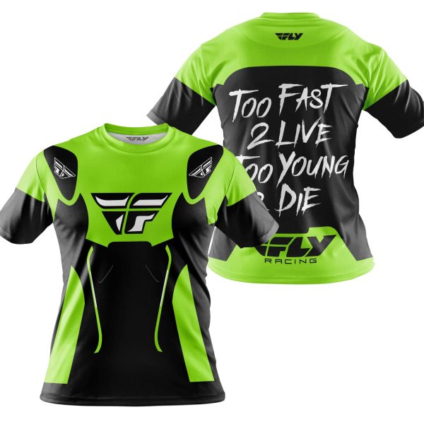 TOO FAST TO LIVE TOO YOUNG TO DIE - FLY RACING - GREEN 1 - Image 4