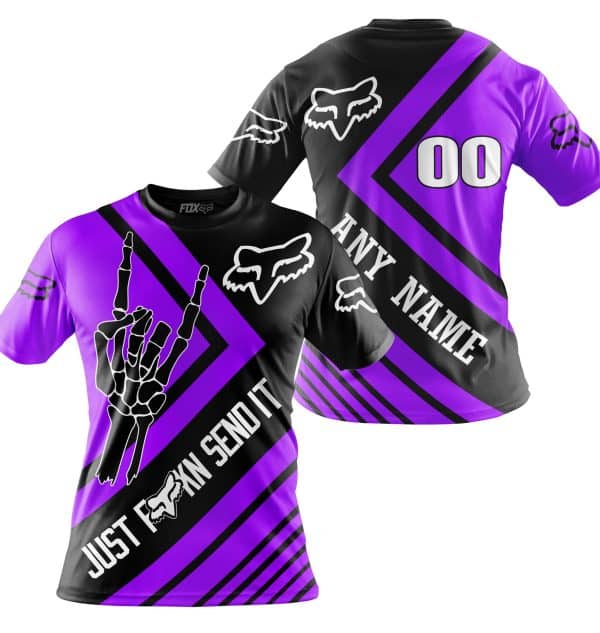 JUST FCKN SEND IT - FOX RACING PURPLE | HOODIE & JERSEY | KID-YOUTH & ADULT - Image 4
