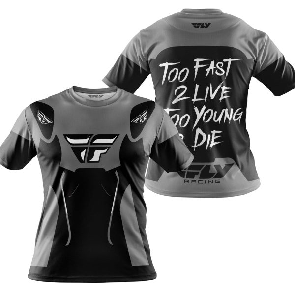 TOO FAST TO LIVE TOO YOUNG TO DIE - FLY RACING - GREY - Image 4