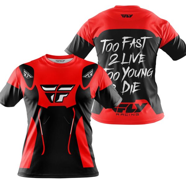 TOO FAST TO LIVE TOO YOUNG TO DIE - FLY RACING - RED - Image 4