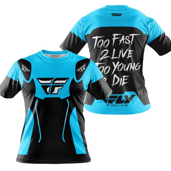 TOO FAST TO LIVE TOO YOUNG TO DIE - FLY RACING - SKY BLUE - Image 4
