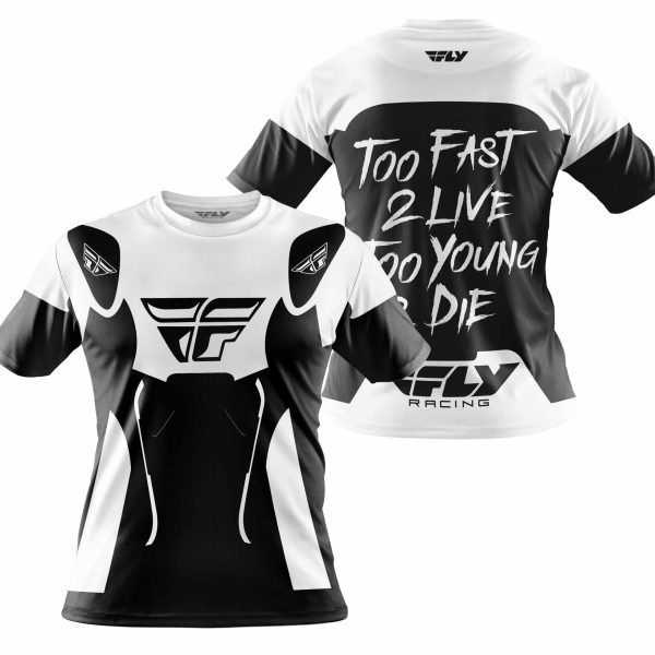 TOO FAST TO LIVE TOO YOUNG TO DIE - FLY RACING - WHITE - Image 4