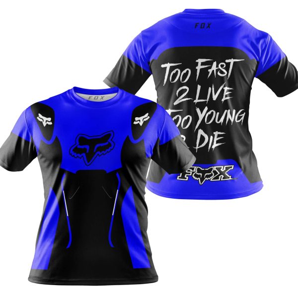 TOO FAST TO LIVE TOO YOUNG TO DIE - FOX RACING - BLUE - Image 4