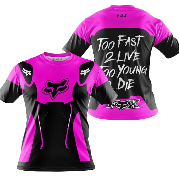 TOO FAST TO LIVE TOO YOUNG TO DIE - FOX RACING - PINK - Image 4