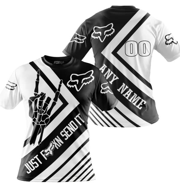 JUST FCKN SEND IT - FOX RACING WHITE | HOODIE & JERSEY | KID-YOUTH & ADULT - Image 4