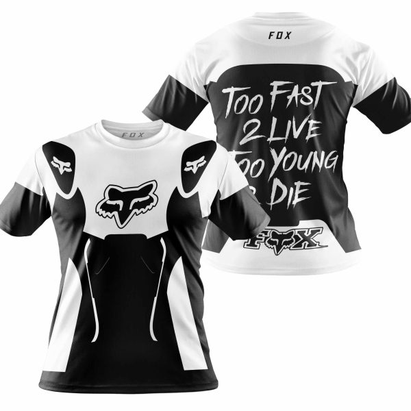 TOO FAST TO LIVE TOO YOUNG TO DIE - FOX RACING - WHITE - Image 4