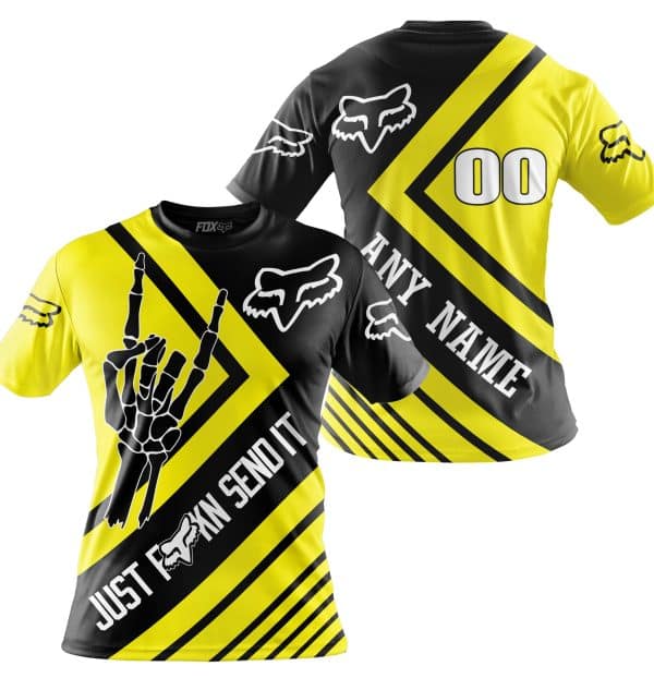 JUST FCKN SEND IT - FOX RACING YELLOW | HOODIE & JERSEY | KID-YOUTH & ADULT - Image 4