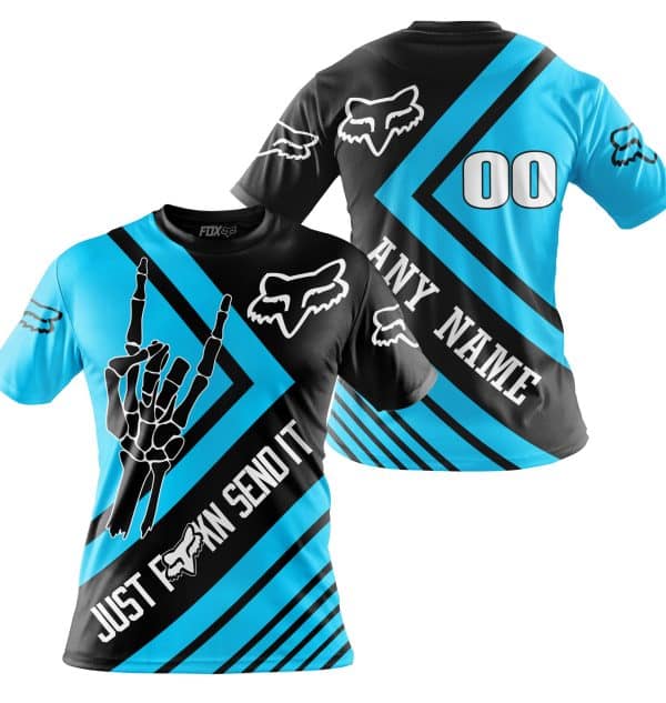 JUST FCKN SEND IT - FOX RACING BLU SKY | HOODIE & JERSEY | KID-YOUTH & ADULT - Image 4