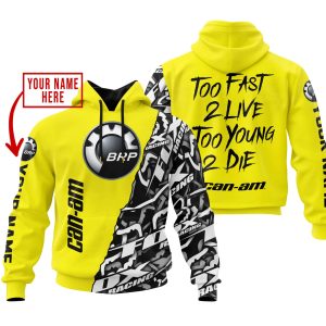 TOO FAST TO LIVE TOO YOUNG TO DIE - LIMITED EDITION - CUSTOM NAME - CAN AM - YELLOW