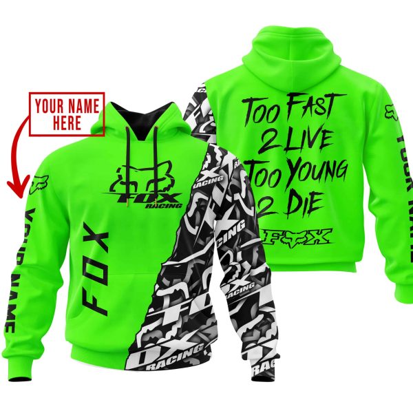 TOO FAST TO LIVE TOO YOUNG TO DIE - LIMITED EDITION - CUSTOM NAME - FOX RACING - GREEN