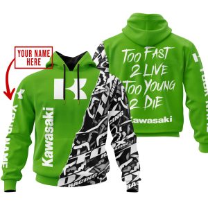 TOO FAST TO LIVE TOO YOUNG TO DIE - LIMITED EDITION - CUSTOM NAME - KAWASAKI - GREEN