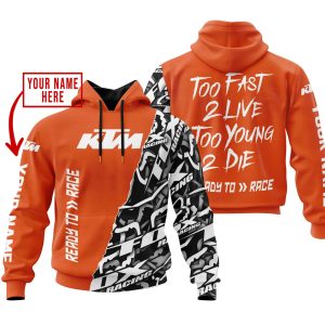 TOO FAST TO LIVE TOO YOUNG TO DIE - LIMITED EDITION - CUSTOM NAME - KTM - ORANGE