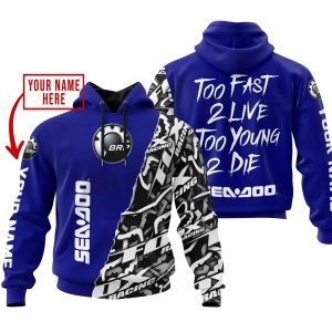 TOO FAST TO LIVE TOO YOUNG TO DIE - LIMITED EDITION - CUSTOM NAME - SEA DOO - NAVY