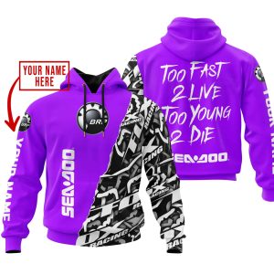 TOO FAST TO LIVE TOO YOUNG TO DIE - LIMITED EDITION - CUSTOM NAME - SEA DOO - PURPLE