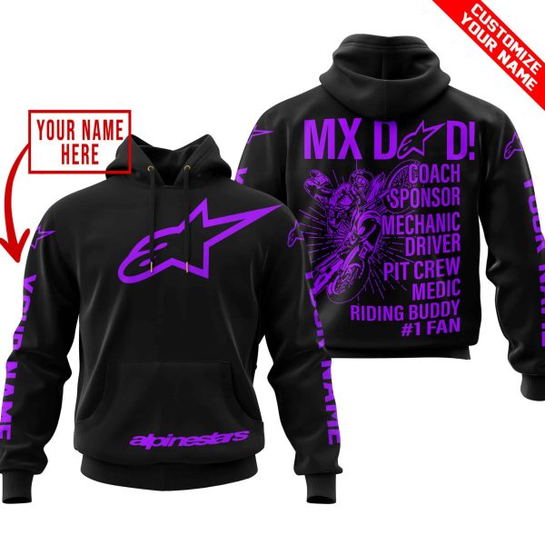 MX DAD - PERSONALISED GIFTS FOR CHILDREN & ADULTS - ALPINESTARS - PURPLE