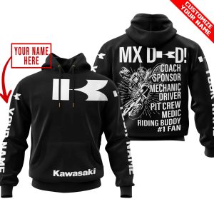 MX DAD - PERSONALISED GIFTS FOR CHILDREN & ADULTS - KAWASAKI - BLACK WHITE