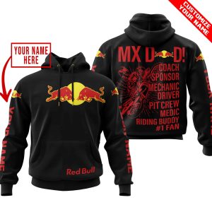 MX DAD - PERSONALISED GIFTS FOR CHILDREN & ADULTS - RED BULL - BLACK RED