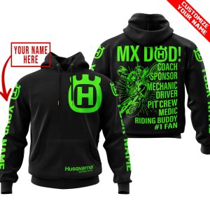 MX DAD - PERSONALISED GIFTS FOR CHILDREN & ADULTS - HUSQVARNA - BLACK GREEN
