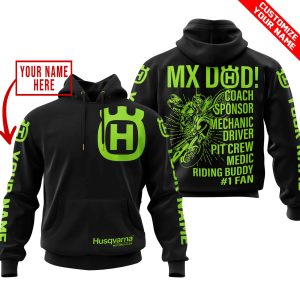 MX DAD - PERSONALISED GIFTS FOR CHILDREN & ADULTS - HUSQVARNA - BLACK GREEN 1
