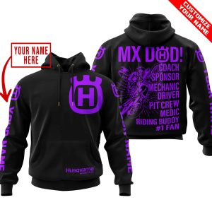 MX DAD - PERSONALISED GIFTS FOR CHILDREN & ADULTS - HUSQVARNA - BLACK PURPLE