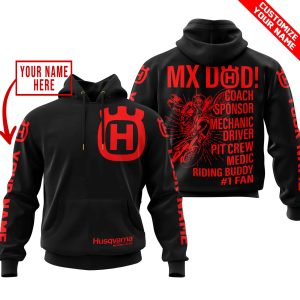 MX DAD - PERSONALISED GIFTS FOR CHILDREN & ADULTS - HUSQVARNA - BLACK RED