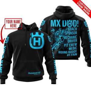 MX DAD - PERSONALISED GIFTS FOR CHILDREN & ADULTS - HUSQVARNA - BLACK SKY BLUE