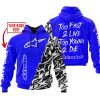 TOO FAST TO LIVE TOO YOUNG TO DIE - LIMITED EDITION - CUSTOM NAME - ALPINESTARS - BLUE