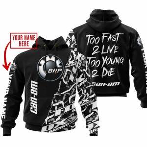 TOO FAST TO LIVE TOO YOUNG TO DIE - LIMITED EDITION - CUSTOM NAME - CAN AM - BLACK