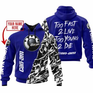 TOO FAST TO LIVE TOO YOUNG TO DIE - LIMITED EDITION - CUSTOM NAME - CAN AM - NAVY