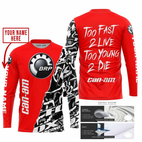 TOO FAST TO LIVE TOO YOUNG TO DIE - LIMITED EDITION - CUSTOM NAME - CAN AM - RED - Image 2