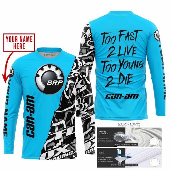 TOO FAST TO LIVE TOO YOUNG TO DIE - LIMITED EDITION - CUSTOM NAME - CAN AM - SKY BLUE - Image 2